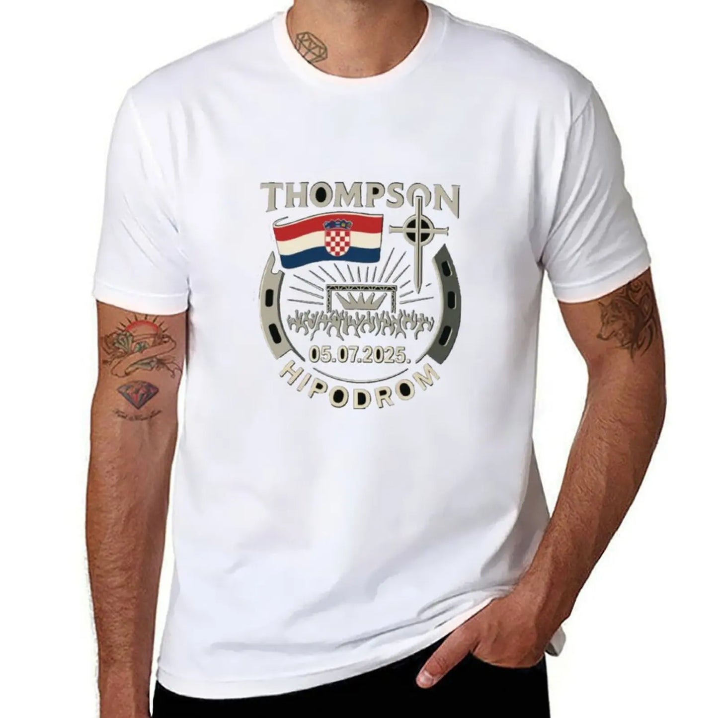Thompson Hipodrom Zagreb Gold Edition T-Shirt Blanks Rapper Graphic Tees Basketball Graphic Tees Men'S T-Shirt