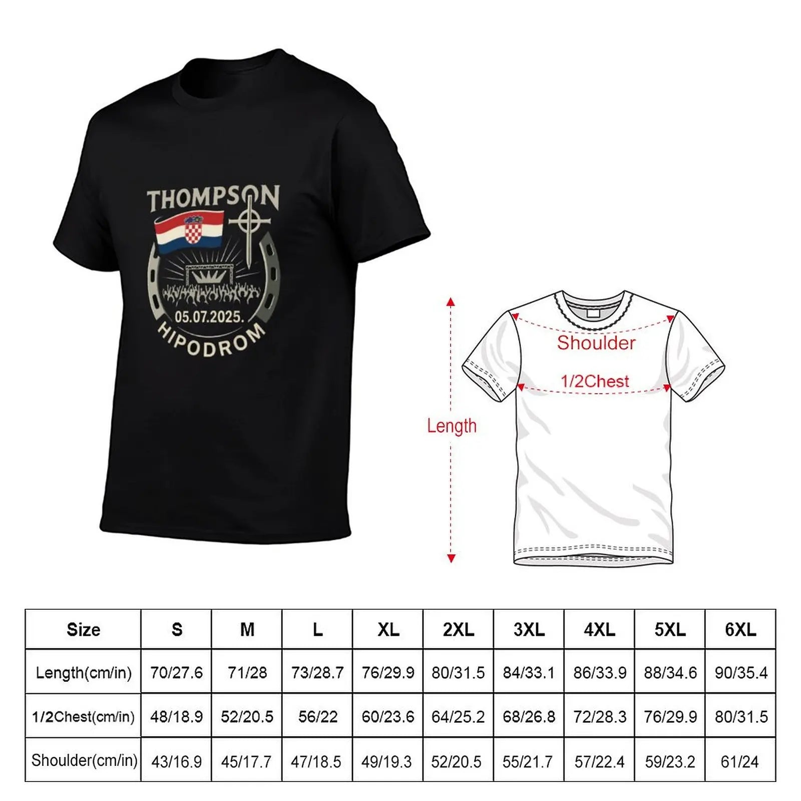 Thompson Hipodrom Zagreb Gold Edition T-Shirt Blanks Rapper Graphic Tees Basketball Graphic Tees Men'S T-Shirt