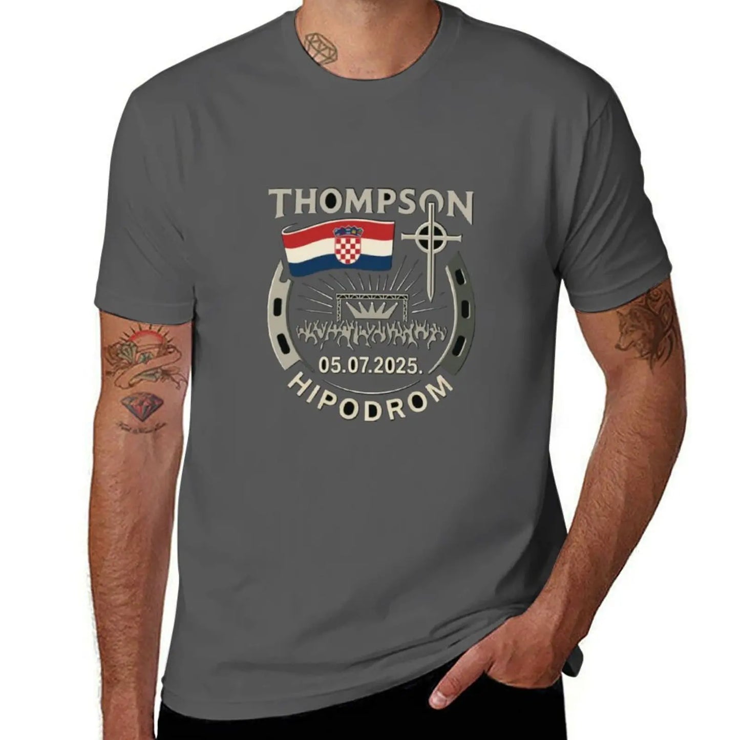 Thompson Hipodrom Zagreb Gold Edition T-Shirt Blanks Rapper Graphic Tees Basketball Graphic Tees Men'S T-Shirt