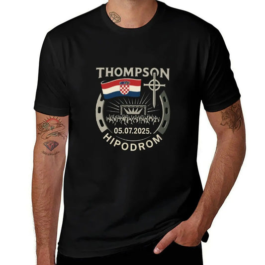 Thompson Hipodrom Zagreb Gold Edition T-Shirt Blanks Rapper Graphic Tees Basketball Graphic Tees Men'S T-Shirt
